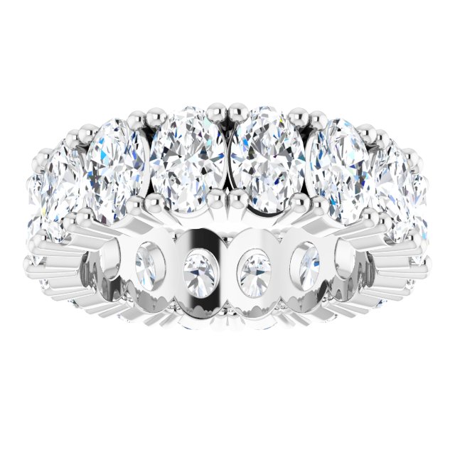 Platinum Oval Lab-Grown Diamond Shared-Prong Eternity Band – 6x4 mm Stones - view 3