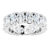 Platinum Oval Natural Diamond Shared-Prong Eternity Band – 6x4 mm Stones - view 3
