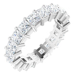 10K Gold Square Natural Diamond Shared-Prong Eternity Band – 3.25x3.25 mm Stones - White Gold