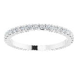 10K Gold Round Lab-Grown Diamond Shared-Prong Eternity Band – 1.5 mm Stones - White Gold - view 3