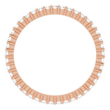 10K Gold Round Natural Diamond Shared-Prong Eternity Band – 1.3 mm Stones - Rose Gold - view 2