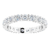 10K Gold Round Lab-Grown Diamond Shared-Prong Eternity Band – 2.75 mm Stones - White Gold - view 3