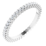 10K Gold Square Lab-Grown Diamond Shared-Prong Eternity Band – 1.25x1.25 mm Stones - White Gold