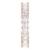 10K Gold Square Natural Diamond Shared-Prong Eternity Band – 2.75x2.75 mm Stones - Rose Gold - view 4