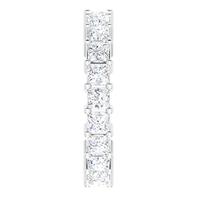 10K Gold Square Lab-Grown Diamond Shared-Prong Eternity Band – 2.75x2.75 mm Stones - White Gold - view 4