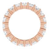 10K Gold Square Natural Diamond Shared-Prong Eternity Band – 3.25x3.25 mm Stones - Rose Gold - view 2