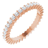 10K Gold Square Natural Diamond Shared-Prong Eternity Band – 1.5x1.5 mm Stones - Rose Gold