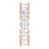10K Gold Square Lab-Grown Diamond Shared-Prong Eternity Band – 4x4 mm Stones - Rose Gold - view 4