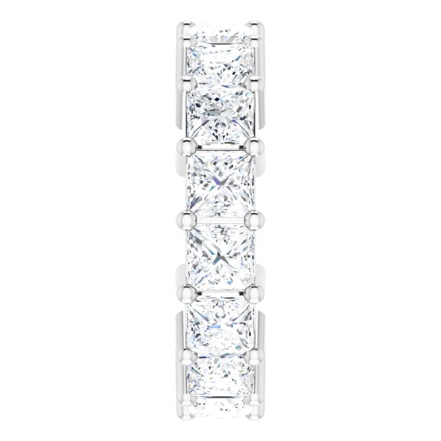 10K Gold Square Lab-Grown Diamond Shared-Prong Eternity Band – 4x4 mm Stones - White Gold - view 4