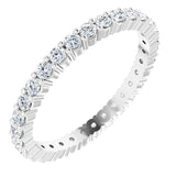 10K Gold Round Lab-Grown Diamond Shared-Prong Eternity Band – 1.75 mm Stones - White Gold