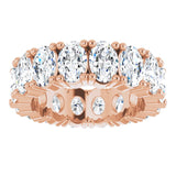 10K Gold Oval Lab-Grown Diamond Shared-Prong Eternity Band – 6x4 mm Stones - Rose Gold - view 3