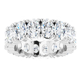 10K Gold Oval Lab-Grown Diamond Shared-Prong Eternity Band – 6x4 mm Stones - White Gold - view 3