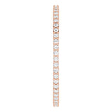 10K Gold Round Lab-Grown Diamond Shared-Prong Eternity Band – 1 mm Stones - Rose Gold - view 4