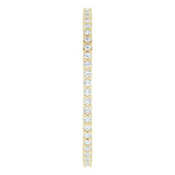14K Gold Round Lab-Grown Diamond Shared-Prong Eternity Band – 1 mm Stones - Yellow Gold - view 4