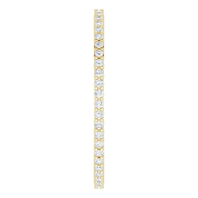 14K Gold Round Lab-Grown Diamond Shared-Prong Eternity Band – 1 mm Stones - Yellow Gold - view 4