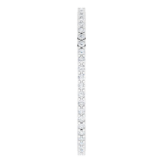 10K Gold Round Lab-Grown Diamond Shared-Prong Eternity Band – 1 mm Stones - White Gold - view 4