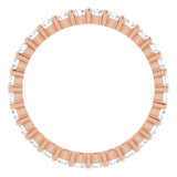 10K Gold Round Natural Diamond Shared-Prong Eternity Band – 2 mm Stones - Rose Gold - view 2