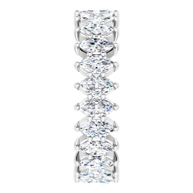 Platinum Marquise Lab-Grown Diamond Shared-Prong Eternity Band – 4.25x2.25 mm Stones - view 4