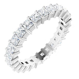 Platinum Square Lab-Grown Diamond Shared-Prong Eternity Band – 2.25x2.25 mm Stones