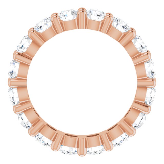 10K Gold Round Natural Diamond Shared-Prong Eternity Band – 3.75 mm Stones - Rose Gold - view 2