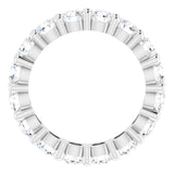 10K Gold Round Natural Diamond Shared-Prong Eternity Band – 3.75 mm Stones - White Gold - view 2
