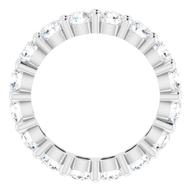10K Gold Round Natural Diamond Shared-Prong Eternity Band – 3.75 mm Stones - White Gold - view 2
