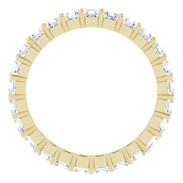 14K Gold Asscher Lab-Grown Diamond Shared-Prong Eternity Band – 2.3x2.3 mm Stones - Yellow Gold - view 2