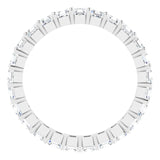 Platinum Asscher Natural Diamond Shared-Prong Eternity Band – 2.3x2.3 mm Stones - view 2