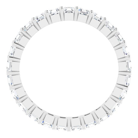 Platinum Asscher Natural Diamond Shared-Prong Eternity Band – 2.3x2.3 mm Stones - view 2