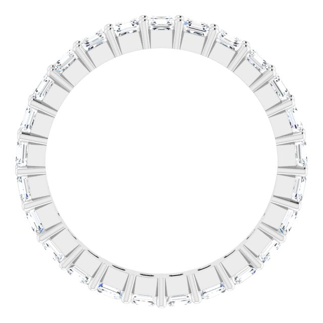 Platinum Asscher Natural Diamond Shared-Prong Eternity Band – 2.3x2.3 mm Stones - view 2