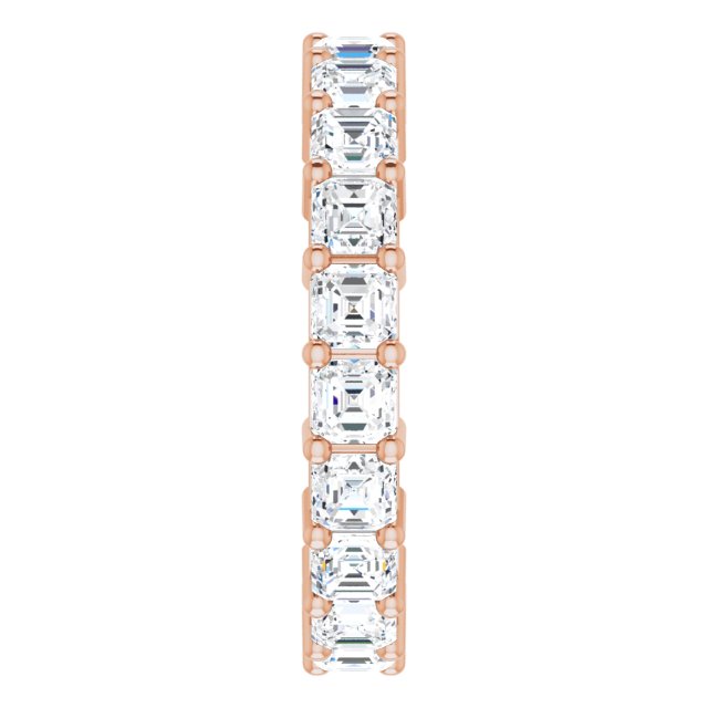 14K Gold Asscher Lab-Grown Diamond Shared-Prong Eternity Band – 3x3 mm Stones - Rose Gold - view 4