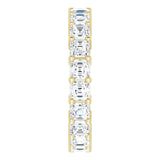 14K Gold Asscher Lab-Grown Diamond Shared-Prong Eternity Band – 3x3 mm Stones - Yellow Gold - view 4