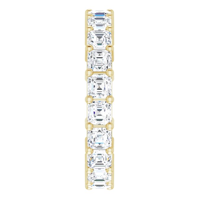 14K Gold Asscher Lab-Grown Diamond Shared-Prong Eternity Band – 3x3 mm Stones - Yellow Gold - view 4