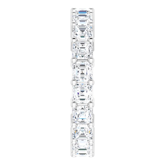 Platinum Asscher Lab-Grown Diamond Shared-Prong Eternity Band – 3x3 mm Stones - view 4