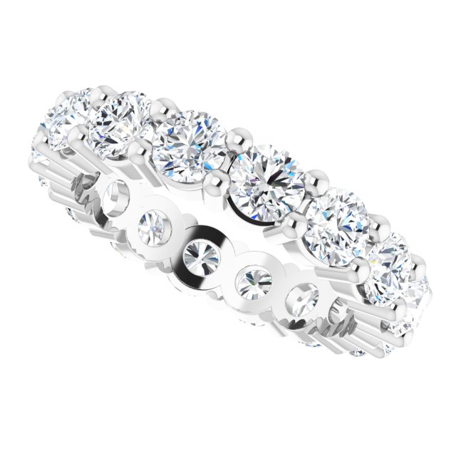 Platinum Round Lab-Grown Diamond Shared-Prong Eternity Band – 3.8 mm Stones - view 5