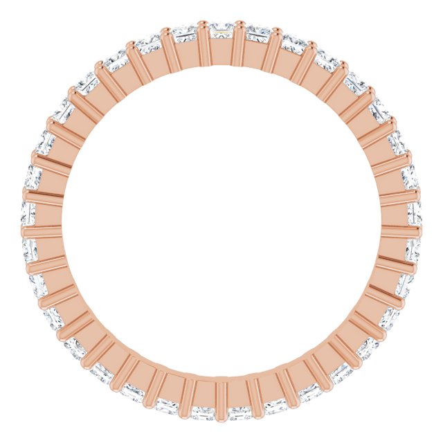 10K Gold Square Lab-Grown Diamond Shared-Prong Eternity Band – 1.75x1.75 mm Stones - Rose Gold - view 2