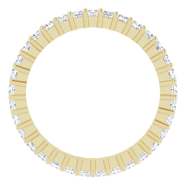 14K Gold Square Lab-Grown Diamond Shared-Prong Eternity Band – 1.75x1.75 mm Stones - Yellow Gold - view 2