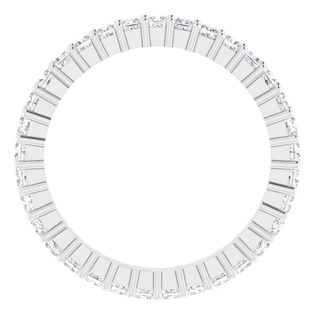 10K Gold Square Natural Diamond Shared-Prong Eternity Band – 1.75x1.75 mm Stones - White Gold - view 2