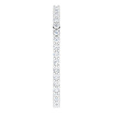 10K Gold Round Lab-Grown Diamond Shared-Prong Eternity Band – 1.3 mm Stones - White Gold - view 4