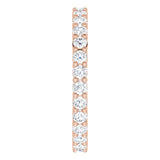 10K Gold Round Natural Diamond Shared-Prong Eternity Band – 2 mm Stones - Rose Gold - view 4