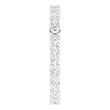 10K Gold Round Natural Diamond Shared-Prong Eternity Band – 2 mm Stones - White Gold - view 4