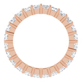 10K Gold Square Natural Diamond Shared-Prong Eternity Band – 2.5x2.5 mm Stones - Rose Gold - view 2