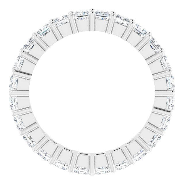 10K Gold Square Lab-Grown Diamond Shared-Prong Eternity Band – 2.5x2.5 mm Stones - White Gold - view 2