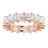 10K Gold Square Lab-Grown Diamond Shared-Prong Eternity Band – 3.5x3.5 mm Stones - Rose Gold - view 3
