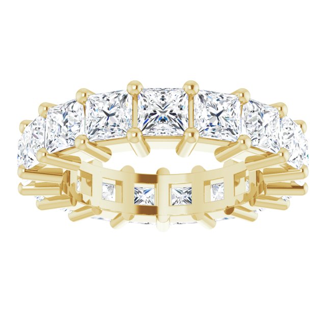 10K Gold Square Lab-Grown Diamond Shared-Prong Eternity Band – 3.75x3.75 mm Stones - Yellow Gold - view 3