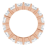 10K Gold Square Natural Diamond Shared-Prong Eternity Band – 4x4 mm Stones - Rose Gold - view 2