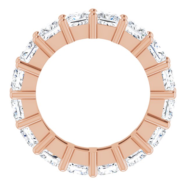 10K Gold Square Natural Diamond Shared-Prong Eternity Band – 4x4 mm Stones - Rose Gold - view 2