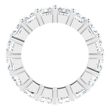 10K Gold Square Lab-Grown Diamond Shared-Prong Eternity Band – 4x4 mm Stones - White Gold - view 2