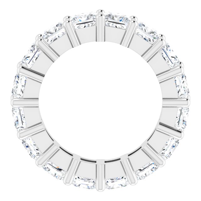 10K Gold Square Lab-Grown Diamond Shared-Prong Eternity Band – 4x4 mm Stones - White Gold - view 2