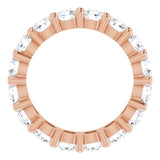 10K Gold Round Natural Diamond Shared-Prong Eternity Band – 3.75 mm Stones - Rose Gold - view 2